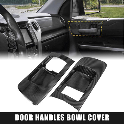 Front Door Handle Bowl Cover Trims Carbon Fiber Pattern for Toyota Tundra (2014–2021)