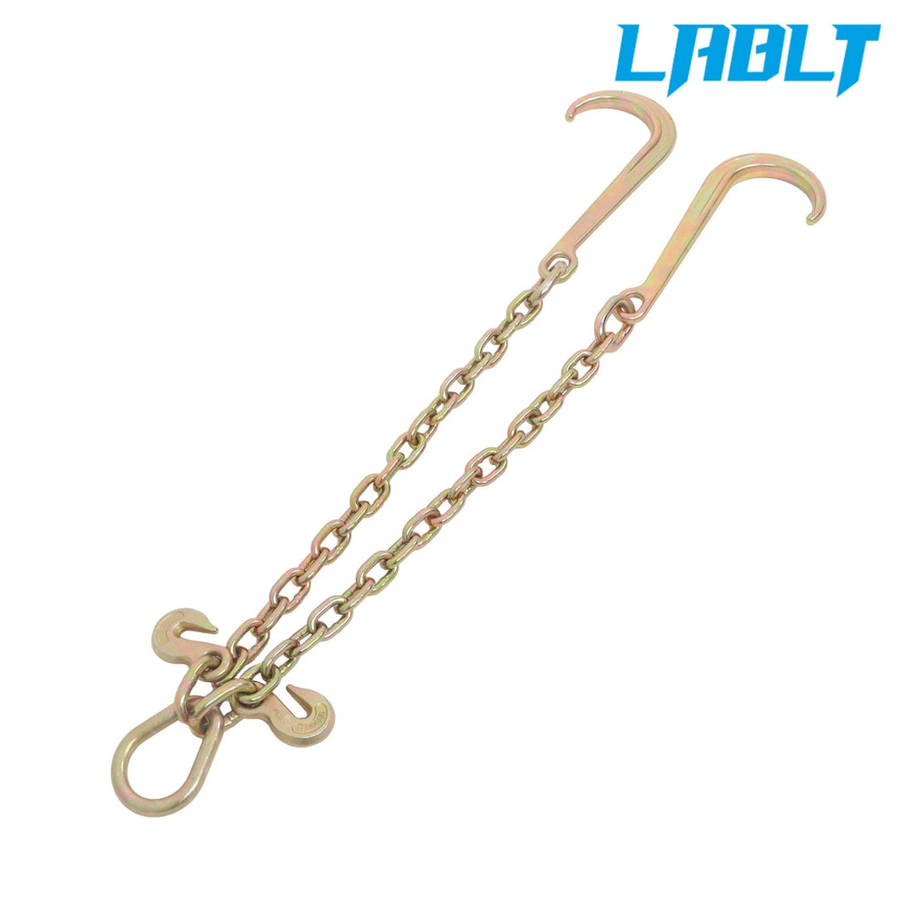 2X Double Limb Hook Chain for G80 Load 7100lbs (15 inch J Hooks)