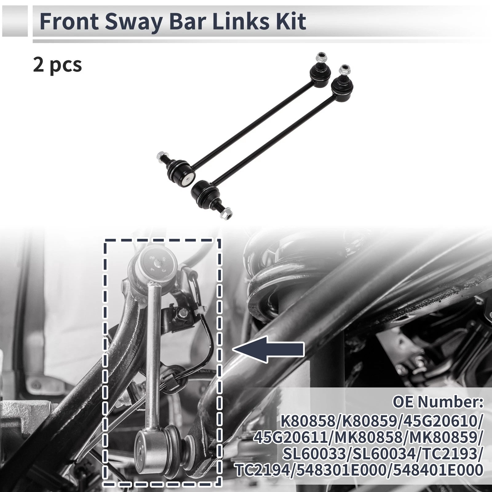 Front Stabilizer Bar Links Replacement for Hyundai Accent 1.6L (2006–2011)