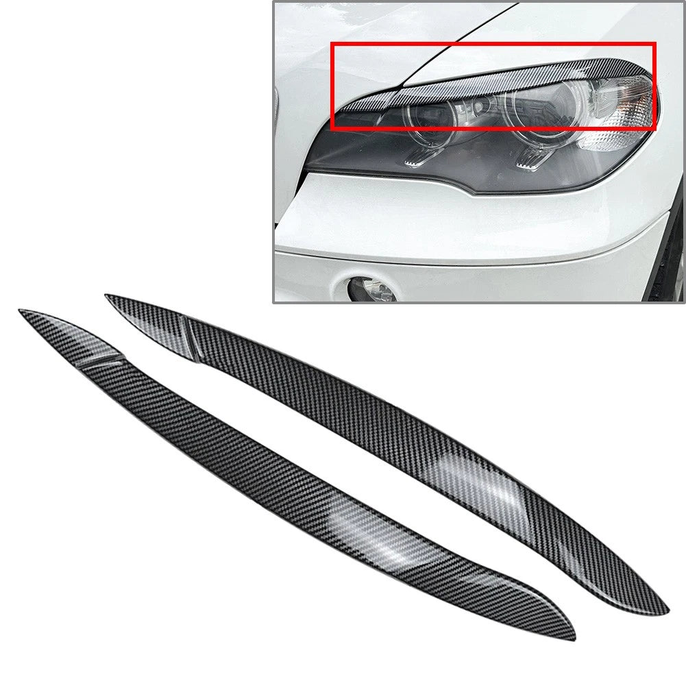 Carbon Fiber Headlight Eyelid Trim for BMW X5 E70 (2008–2013)