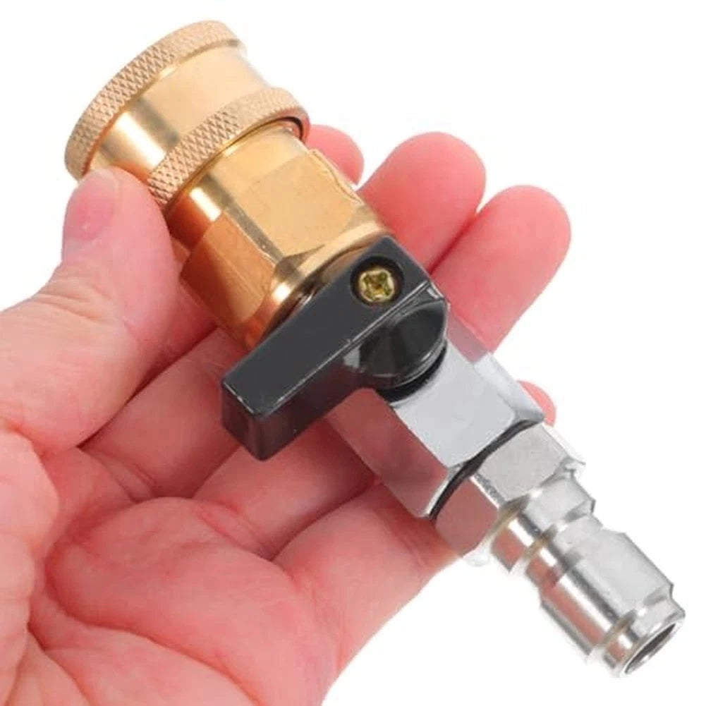 Brass Quick Coupler G1/4 with Ball Valve for Air Line Connections
