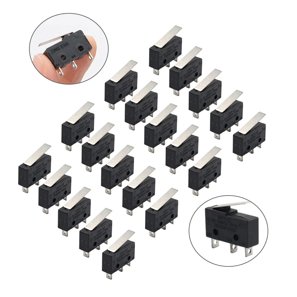 20 Pcs Mini Micro Switch 300V 1NO 1NC Short Straight Lever