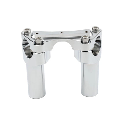 Chrome 3.5" Straight Handlebar Riser & Top Clamp for Harley Dyna