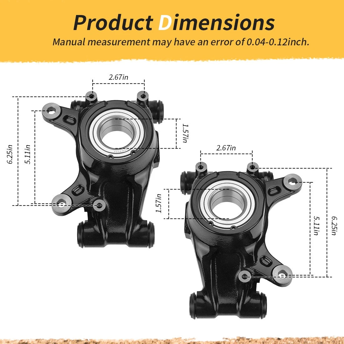 Rear Left Right Knuckle & Bearings Kit for Honda Pioneer 1000 (2016–2024)