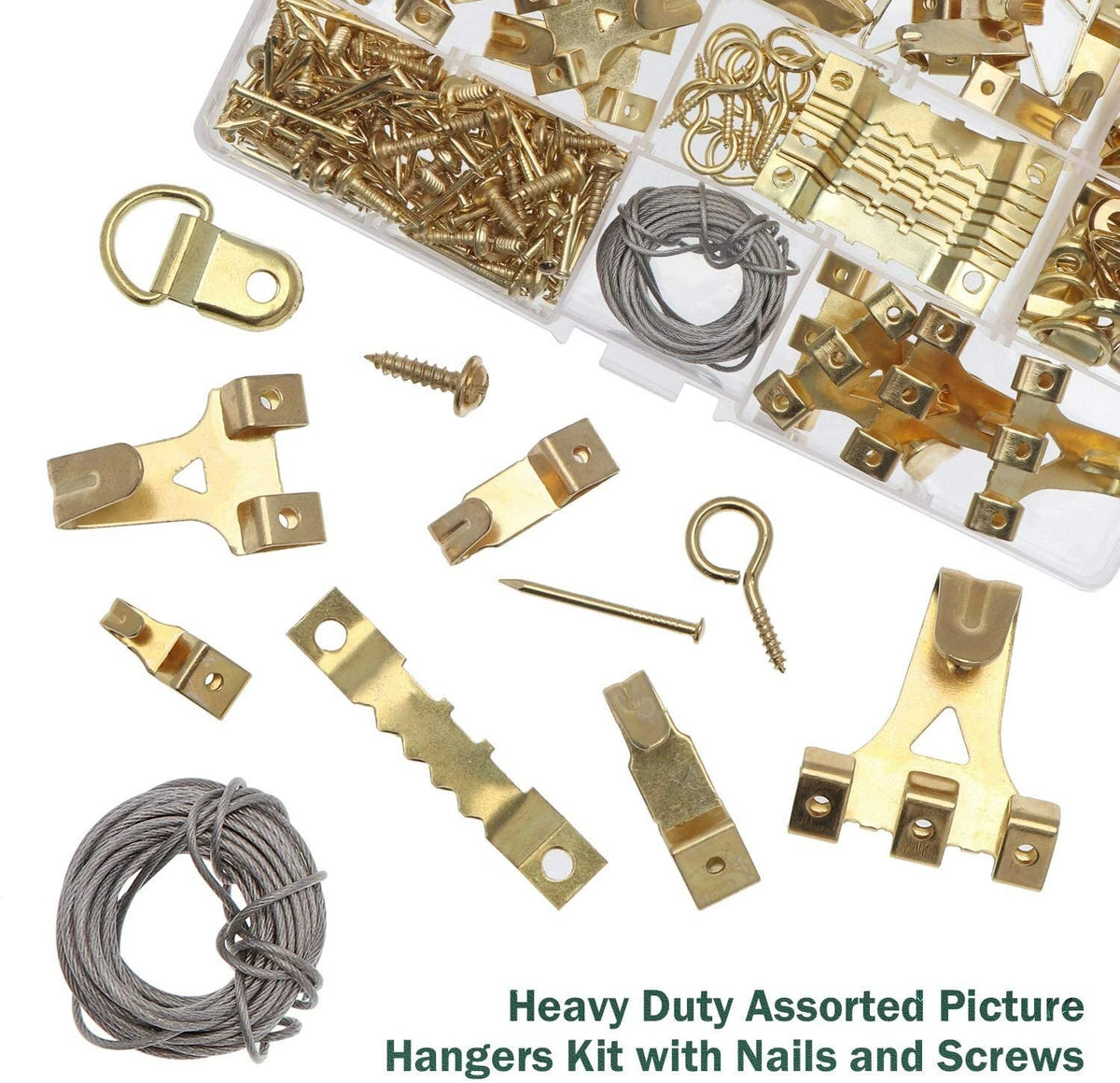 230x Stainless Steel Picture Hangers Hooks Photo Frame Hanging Kit