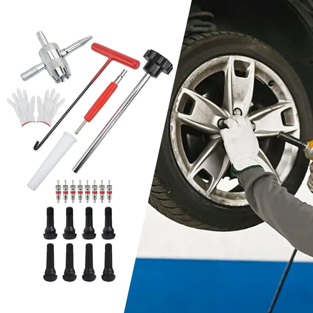 Tire Maintenance Tool Kit for Universal Use (Lightweight, Portable)