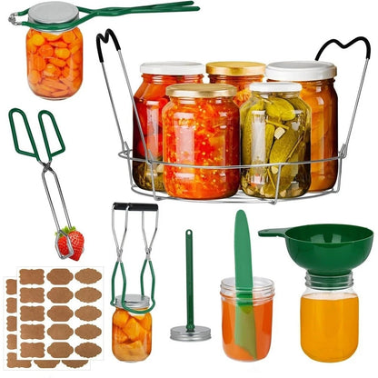 Set of 4 Kitchen Utensils with Non-Slip Jar Lifter for Canning Tools