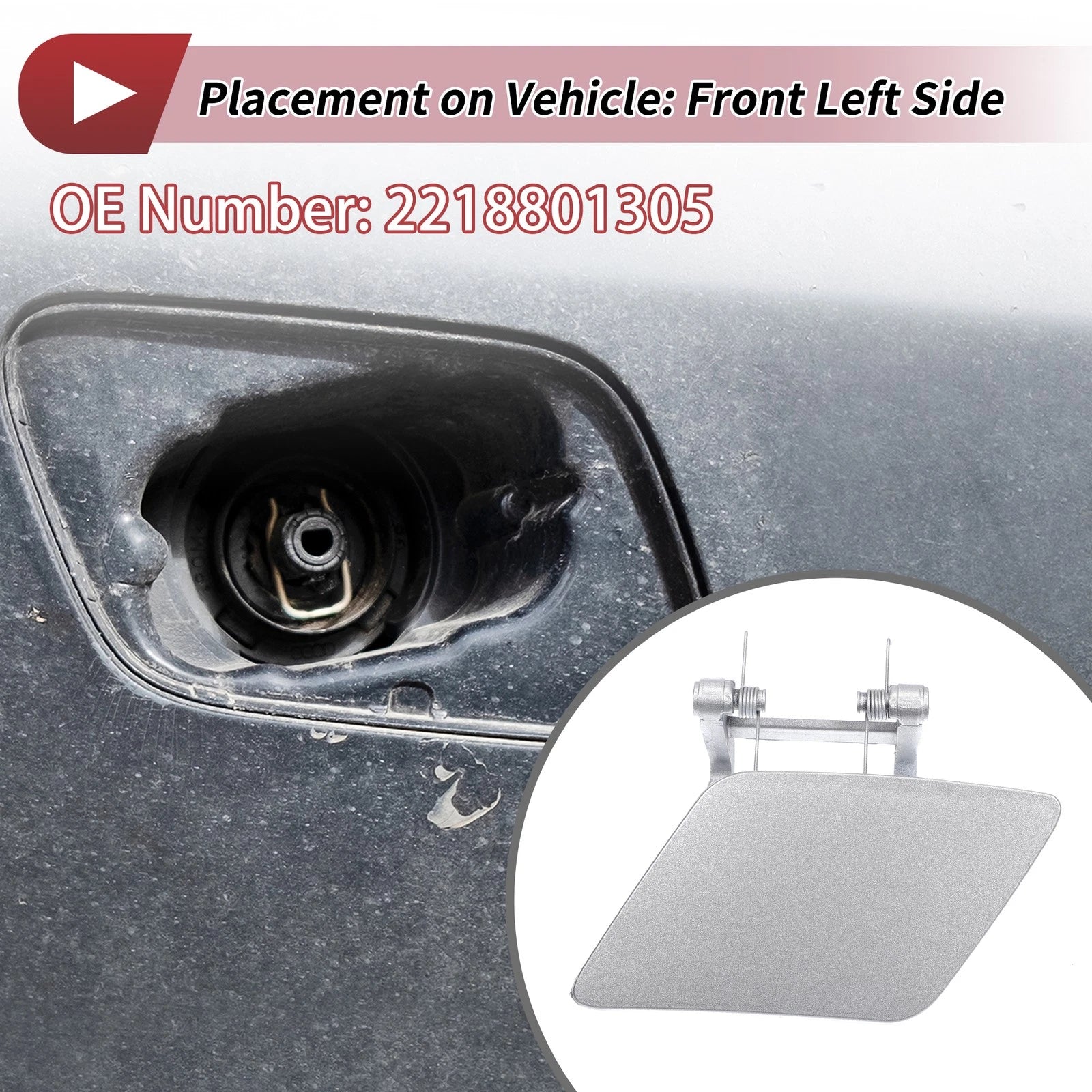 Front Left Washer Nozzle Cover Cap Replacement for Mercedes-Benz S350 (2012-2013)