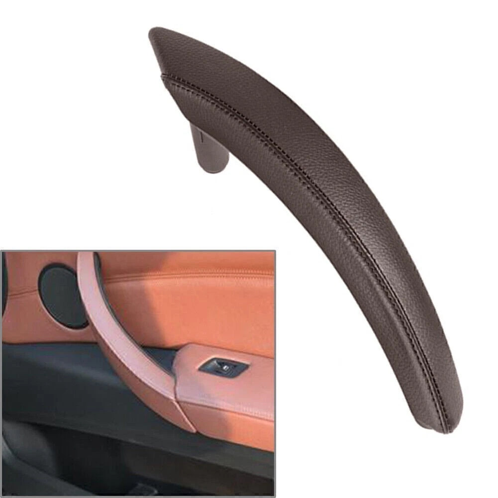 Right Door Trim Pull Handle for BMW X5 X6 E70 (2007–2013) - Real Leather Mocha