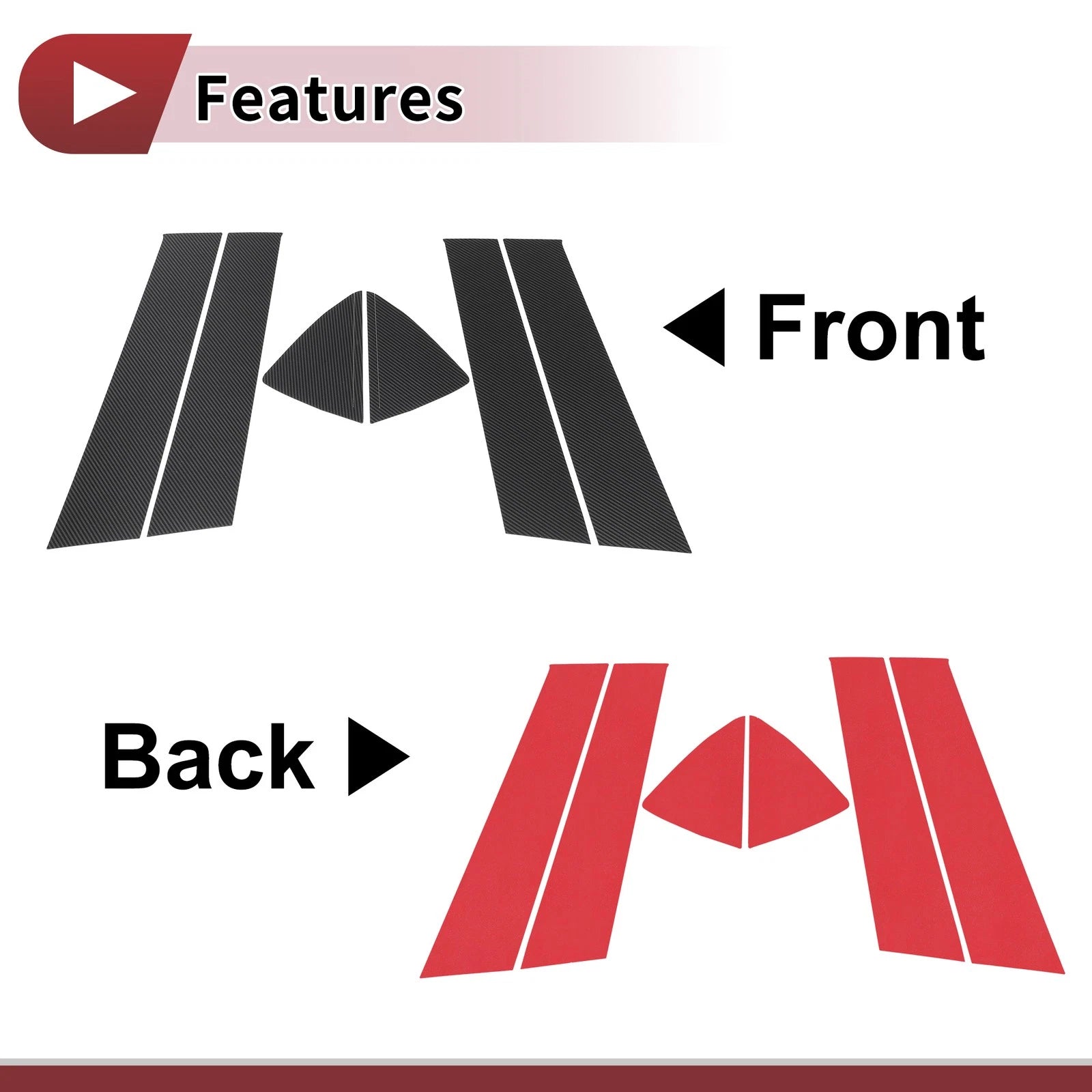 Front Rear Left Right Door Pillar Window Trim for Mazda 2 Demio (2014–2023) 6 pcs