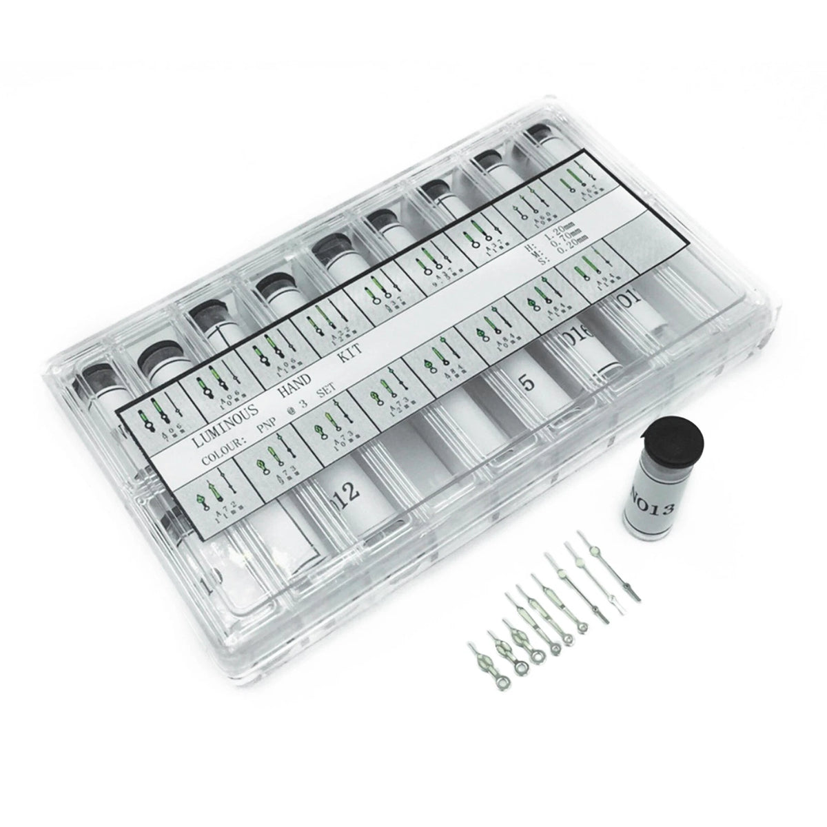 Luminous Watch Hands Pin Set for (Minute .70, Hour 1.20, Second .20mm)