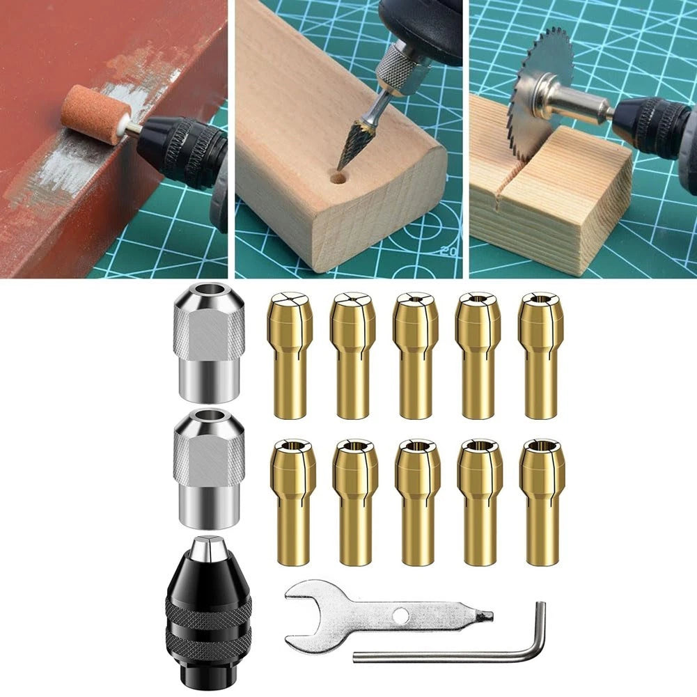15pcs Brass Chucks for Rotary Tool