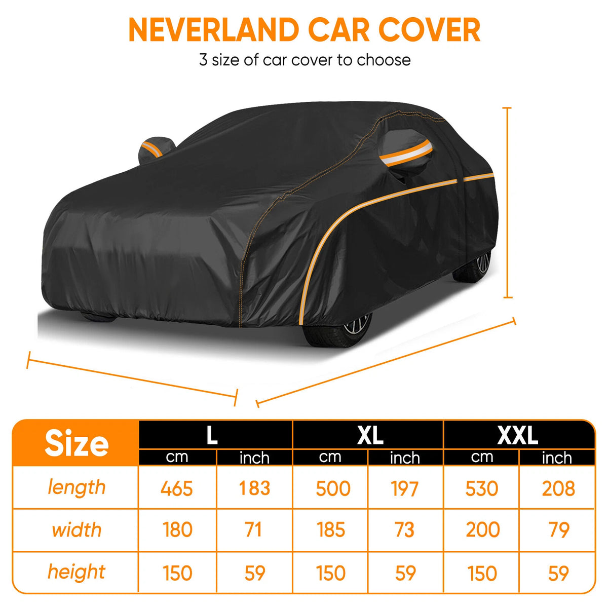 Full Car Cover for All Makes and Models (Waterproof, All Weather Protection)