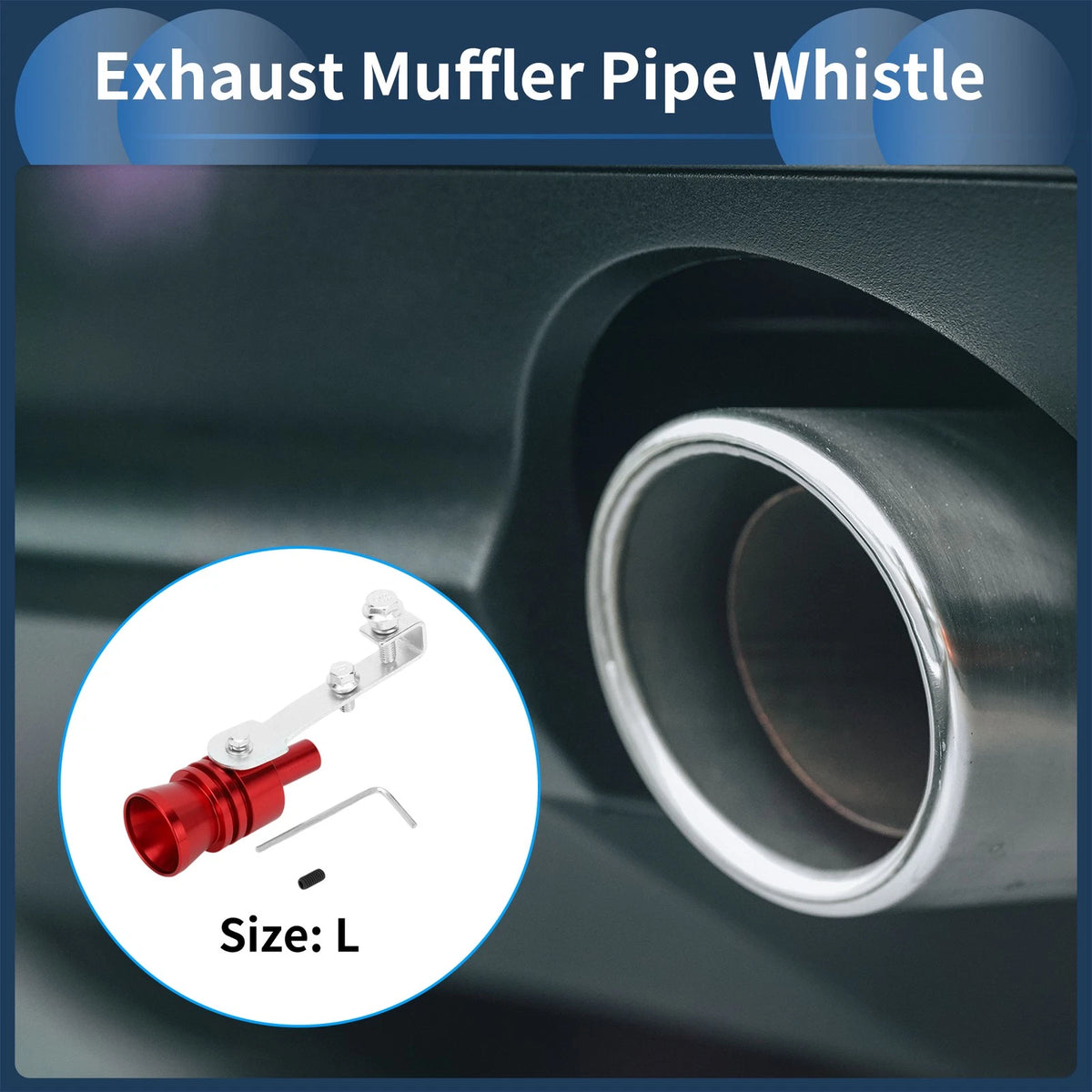Turbo Sound Exhaust Muffler Pipe Whistle for Universal Fit (1 Set)