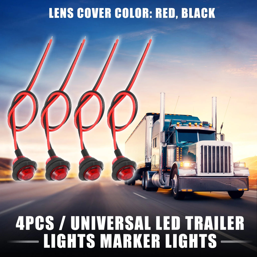 LED Trailer Marker Lights 12V Waterproof Red Set for Universal Trailer (2010–2026)