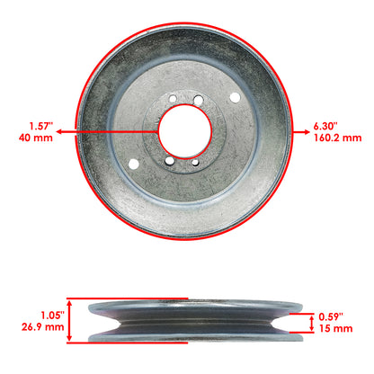 Deck Pulley Replacement with Tapered Hub for Scag SCZ61V 61 inch (2017–2024)