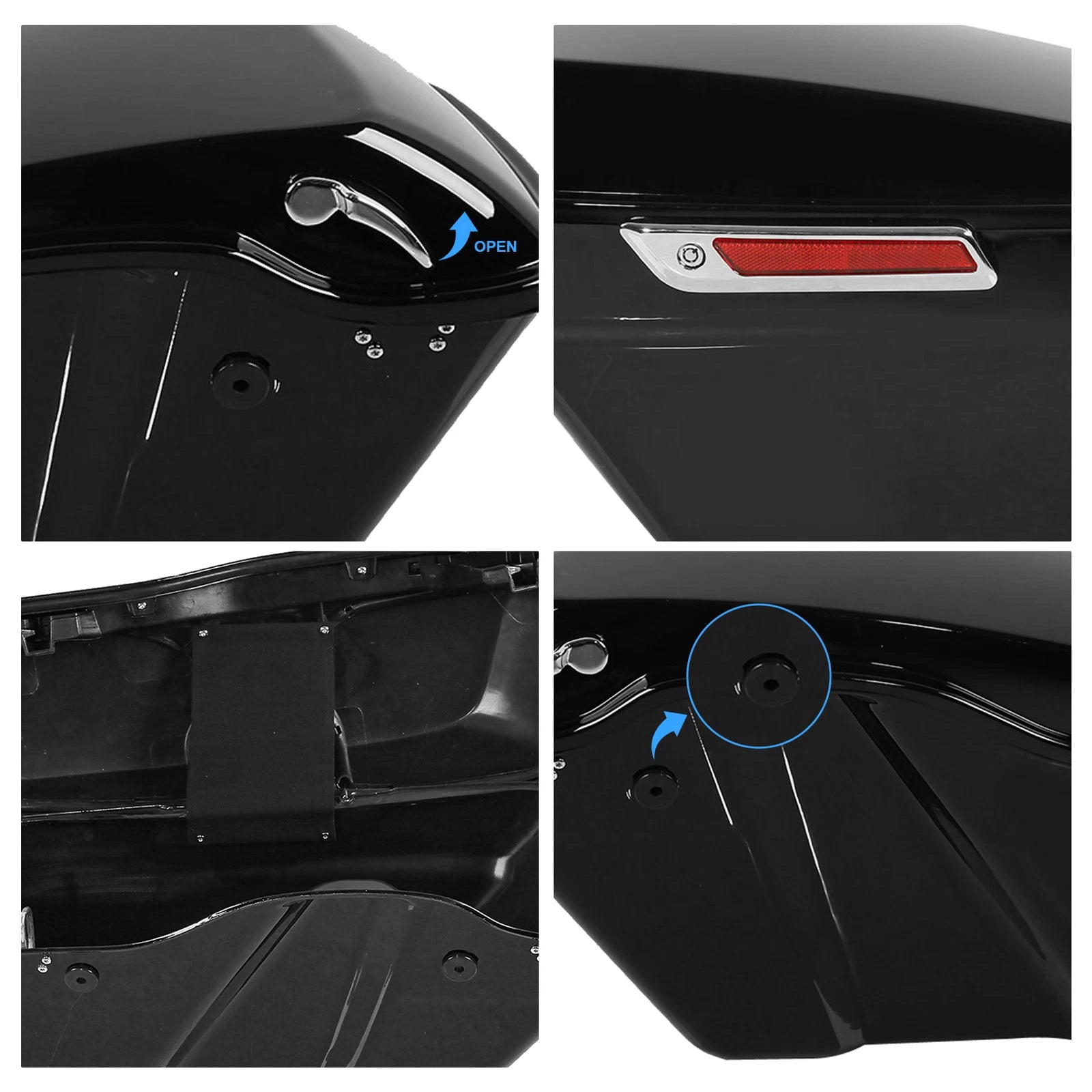 Hard Saddlebags & Conversion Brackets Kit for Harley Dyna Super Glide (2008–2017)