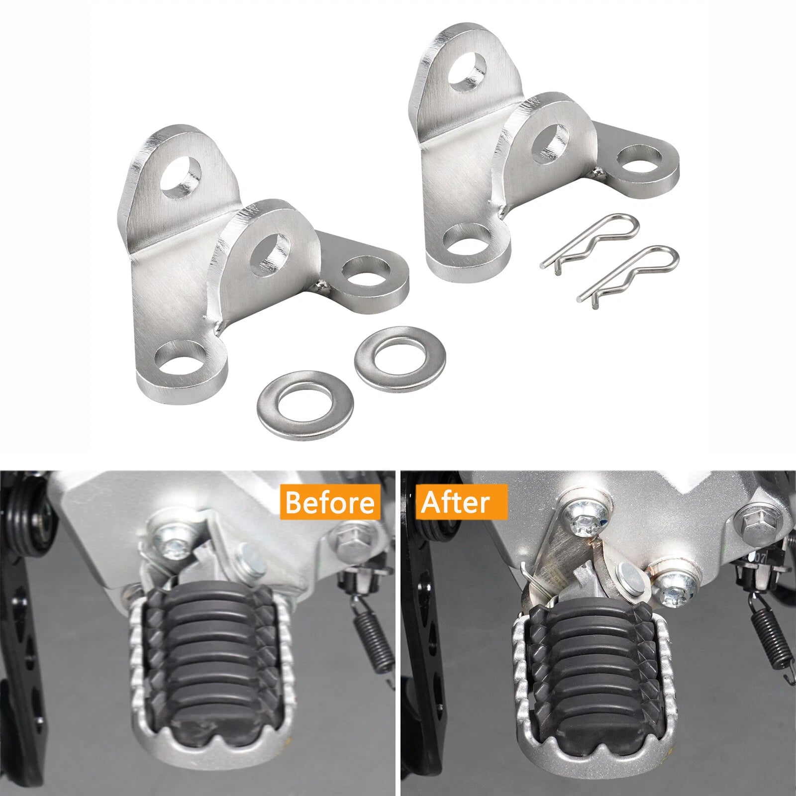 Pair Footpeg Lowering Bracket Drop for Yamaha Tenere 700 (2019–2024)