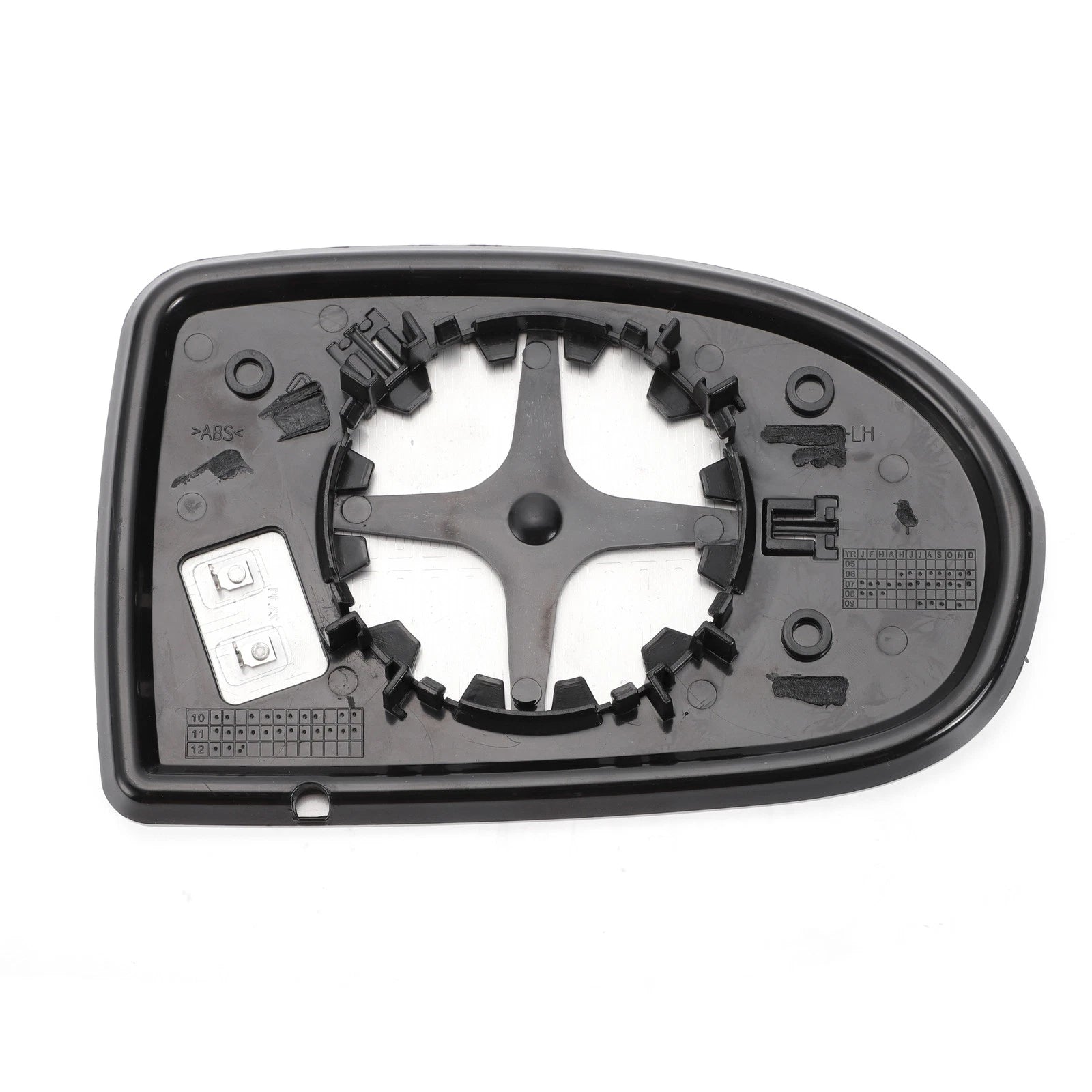 Left Side Heated White Mirror Glass for Jeep Compass (2010–2016)