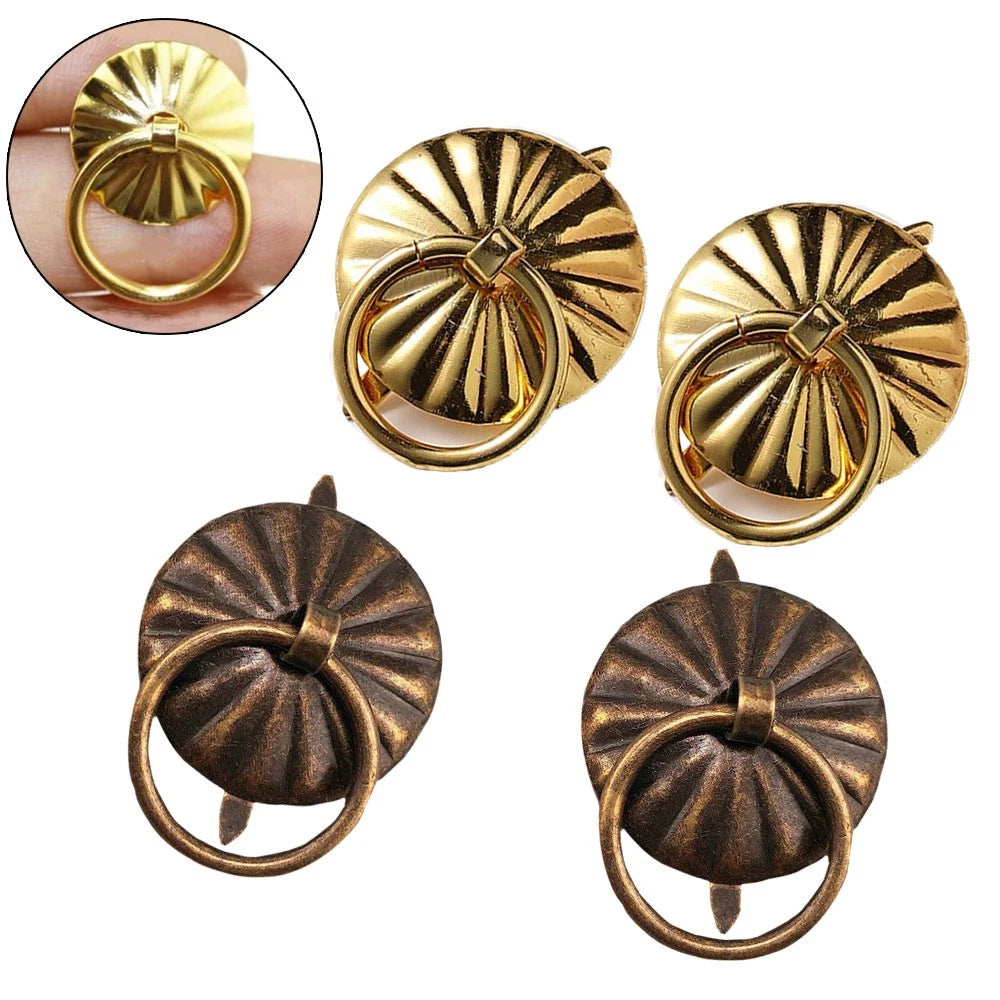 12Pcs 25mm Antique Door Ring Pull Handle for Jewelry Box Dresser Cabinet