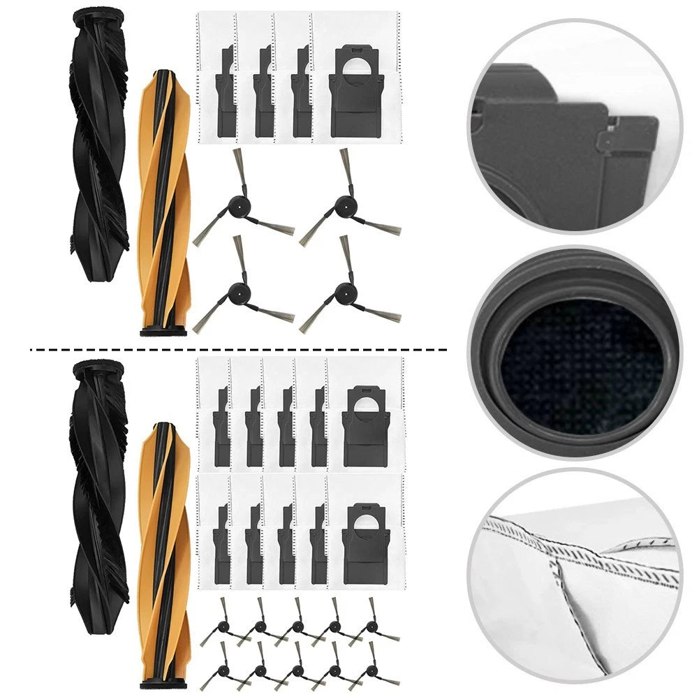 Replacement Side Brush and Main Brush Kit for MOVA Z60 Ultra