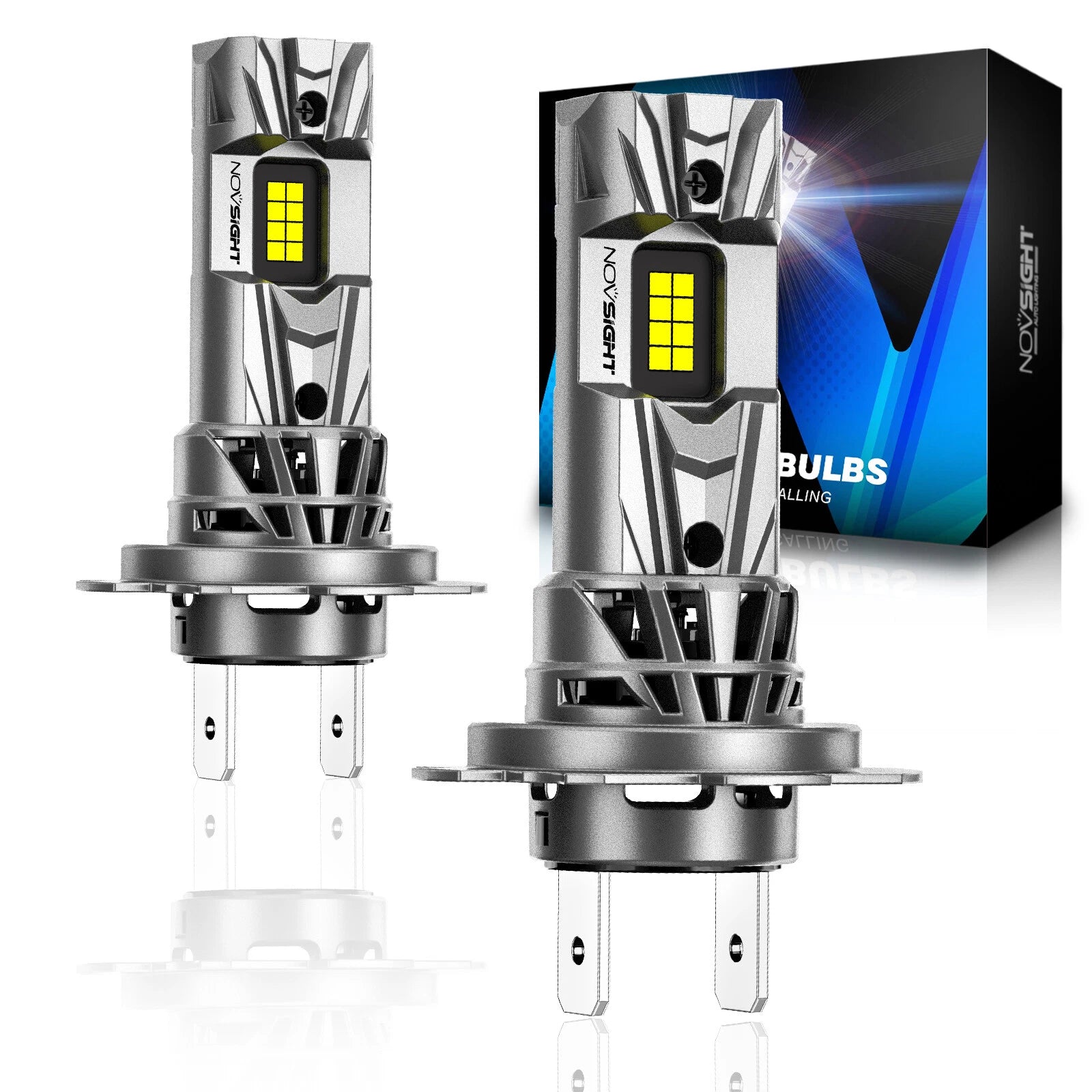 H7 LED Headlight Bulbs Conversion Kit for NOVSIGHT (18000LM, 6500K)