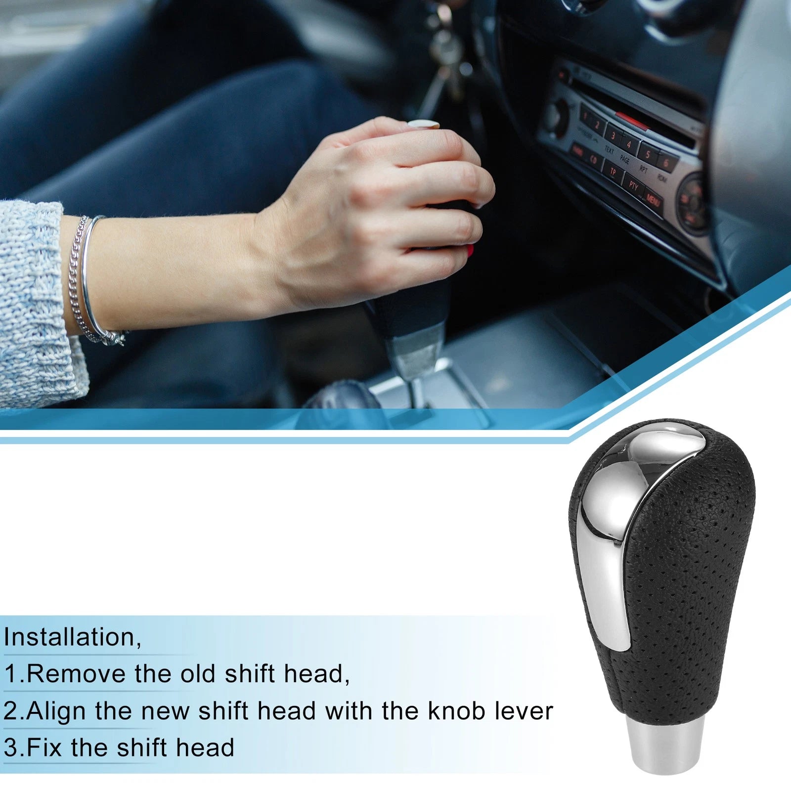 Gear Shift Knob with Holes Replacement for Mazda 3 (2009–2016) Chrome