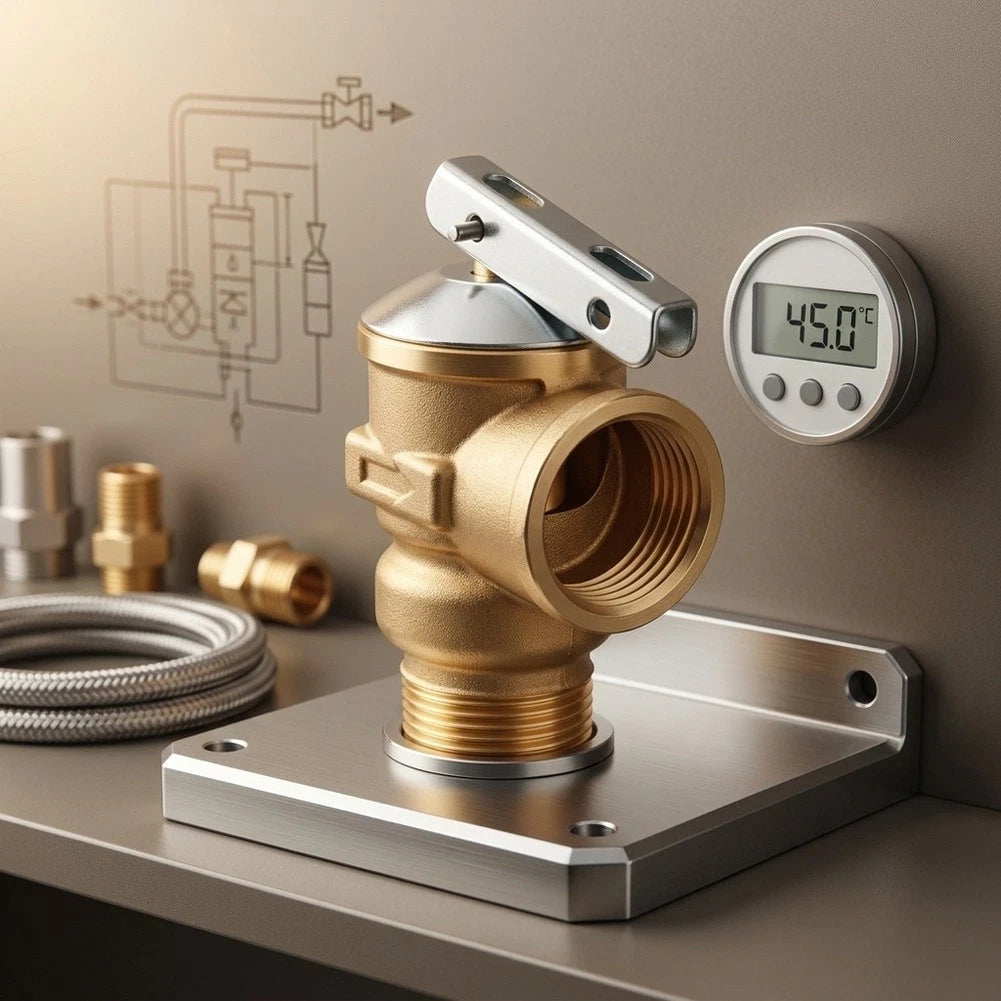 3/4 NPT Brass Safety Relief Valve 150 PSI for Hot Water Systems
