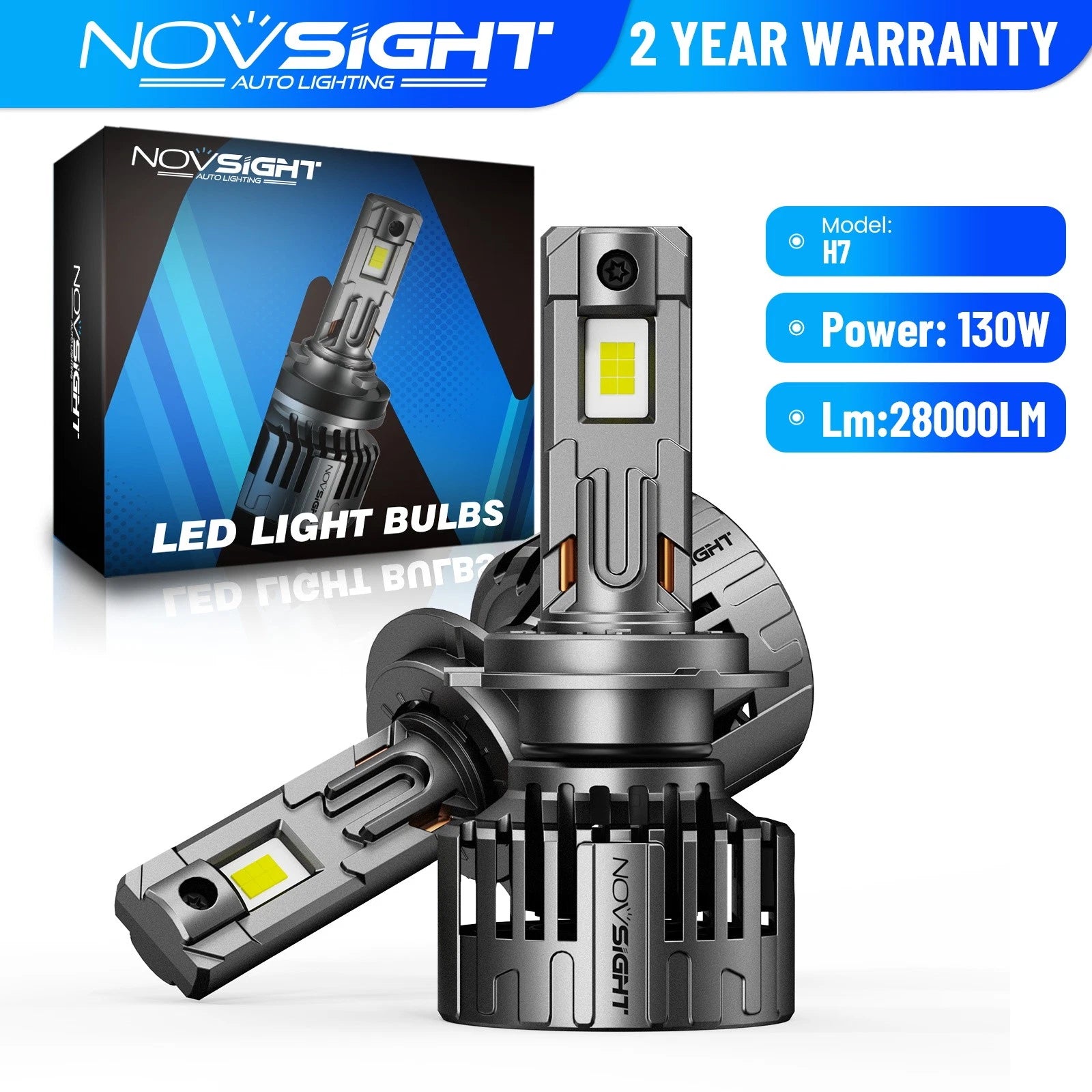 H7 LED Headlight Bulbs Conversion Kit for 6500K