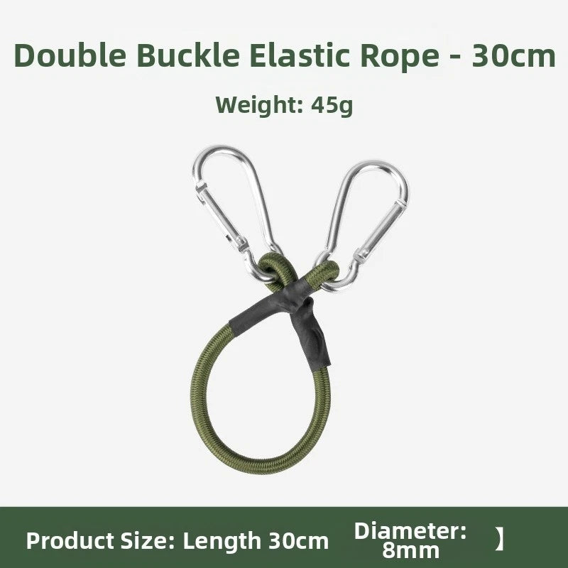 Elastic Rope 8mm with Alloy Carabiner for Tent and Hiking