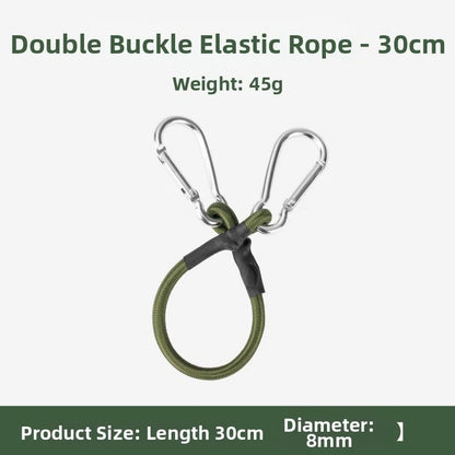 Elastic Rope 8mm with Alloy Carabiner for Tent and Hiking