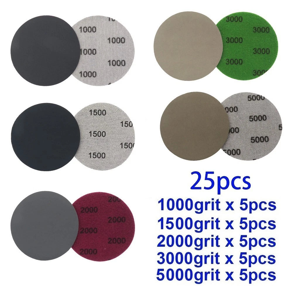 25PC Sanding Discs for DA Disc Sander (Wet & Dry)