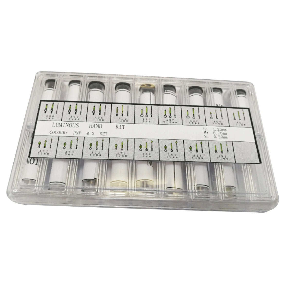 Luminous Watch Hands Pin Set for (Minute .70, Hour 1.20, Second .20mm)