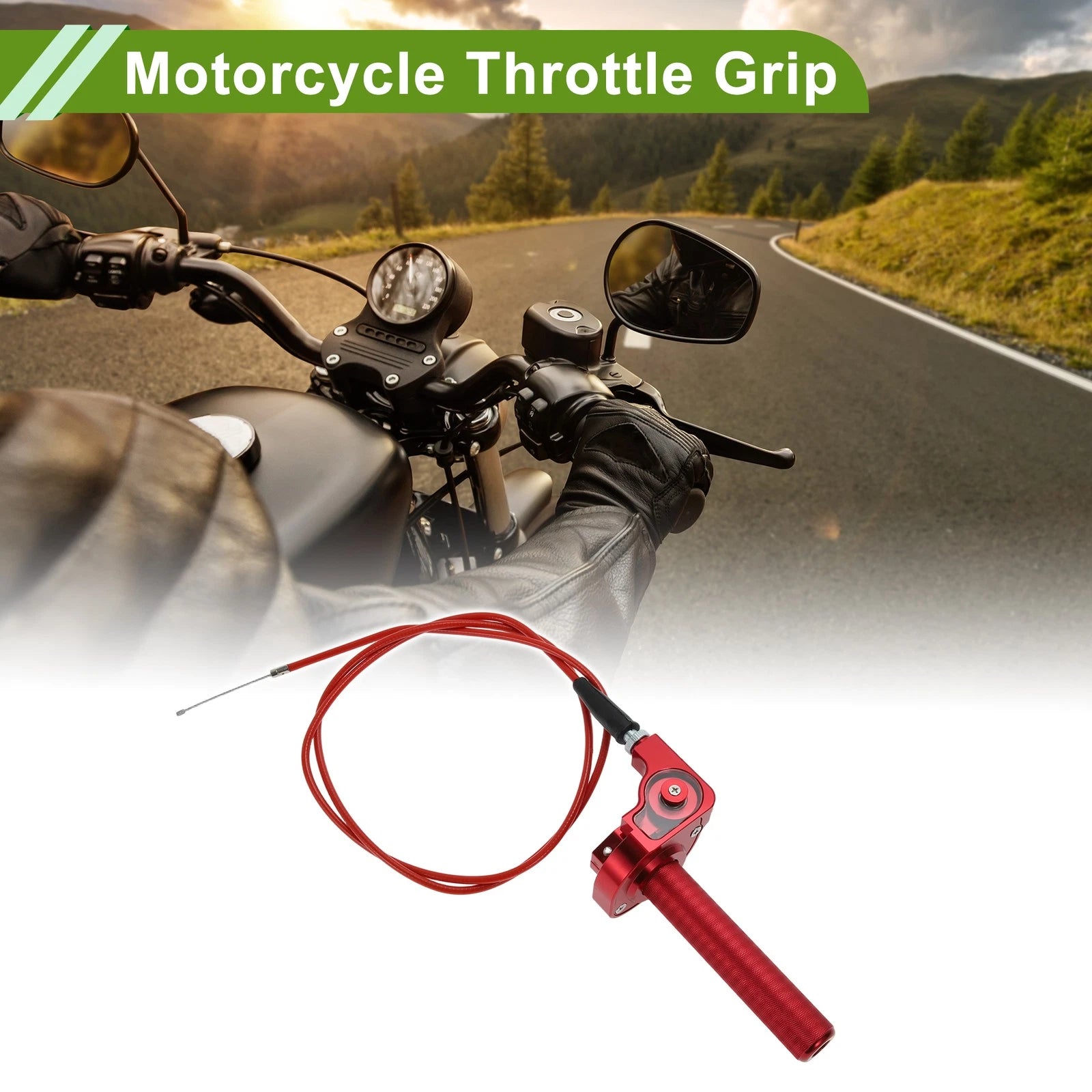 22mm Throttle Grip Replacement for Mini Bike Pit Bike 49CC–125CC Red