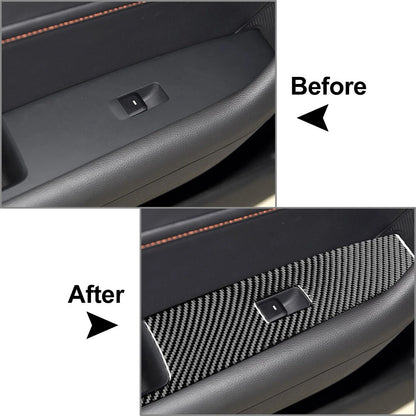 Carbon Fiber Window Lift Switch Panel Cover Trim for Hyundai Sonata (2015–2019)