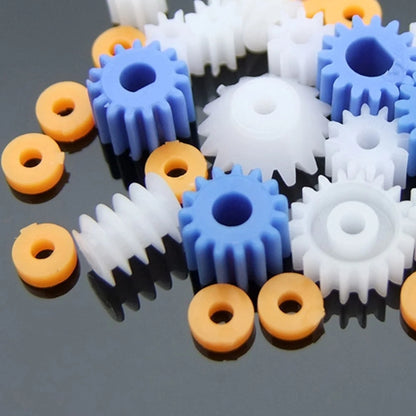 Gear Set for DIY Model Kits - Spindle Gears (White, Blue)