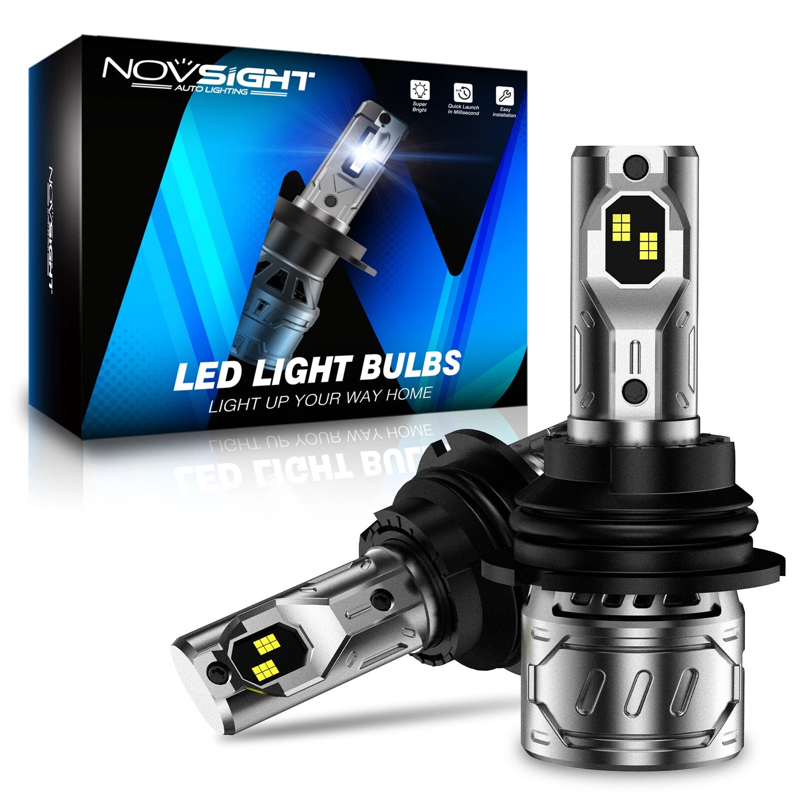 2pc Novsight 9004 HB1 LED Headlight Bulbs for