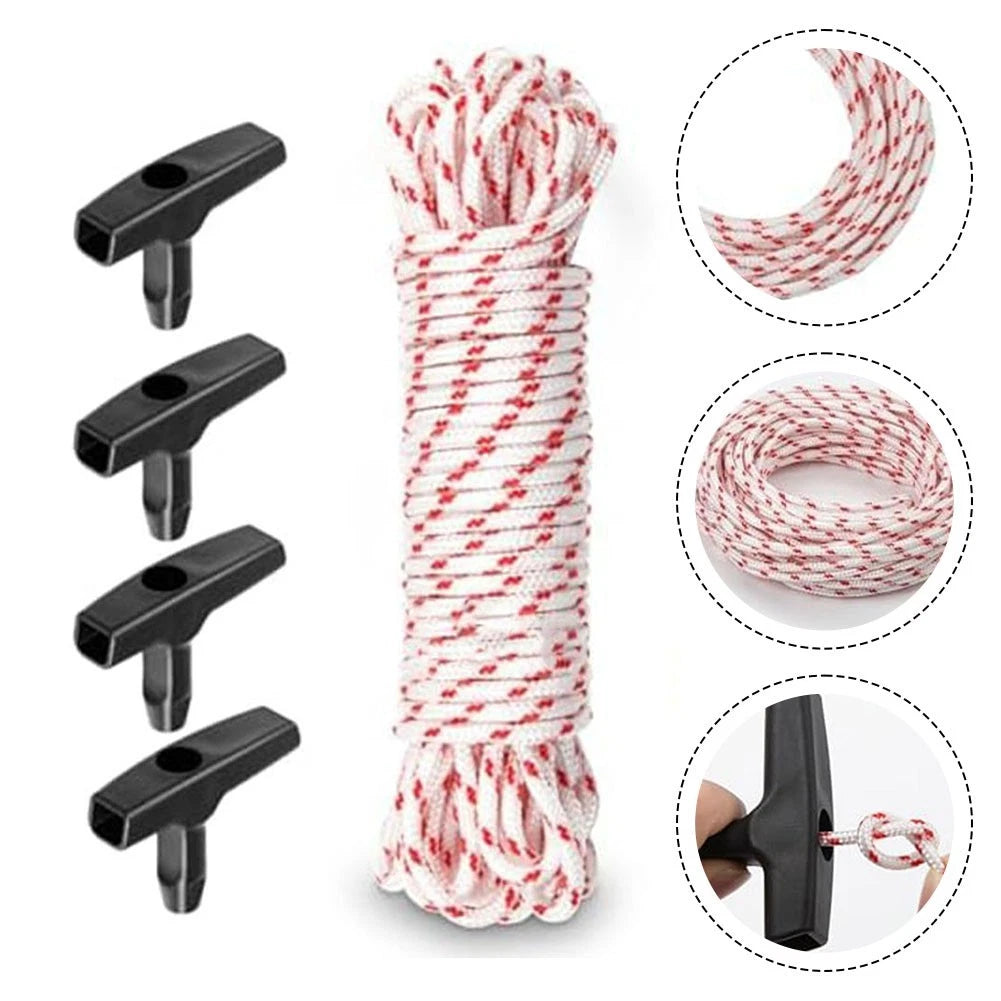 Starter Handle Kit with 15m Replacement Rope for Lawnmowers