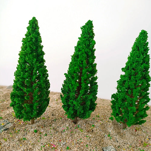10pc Miniature Pine Tree Scenery for Garden Park Train Railway