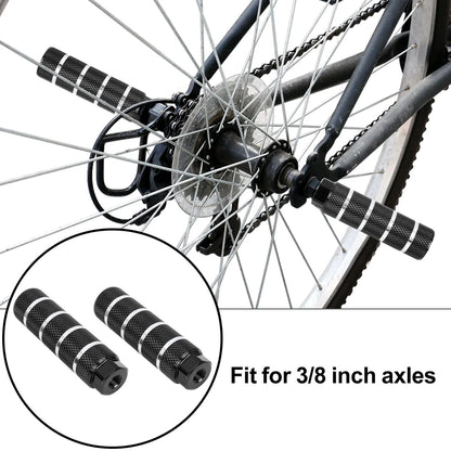 Bike Cylinder Foot Pegs Footrests Fit 3/8 Inch Inner Diameter Black (Pair)