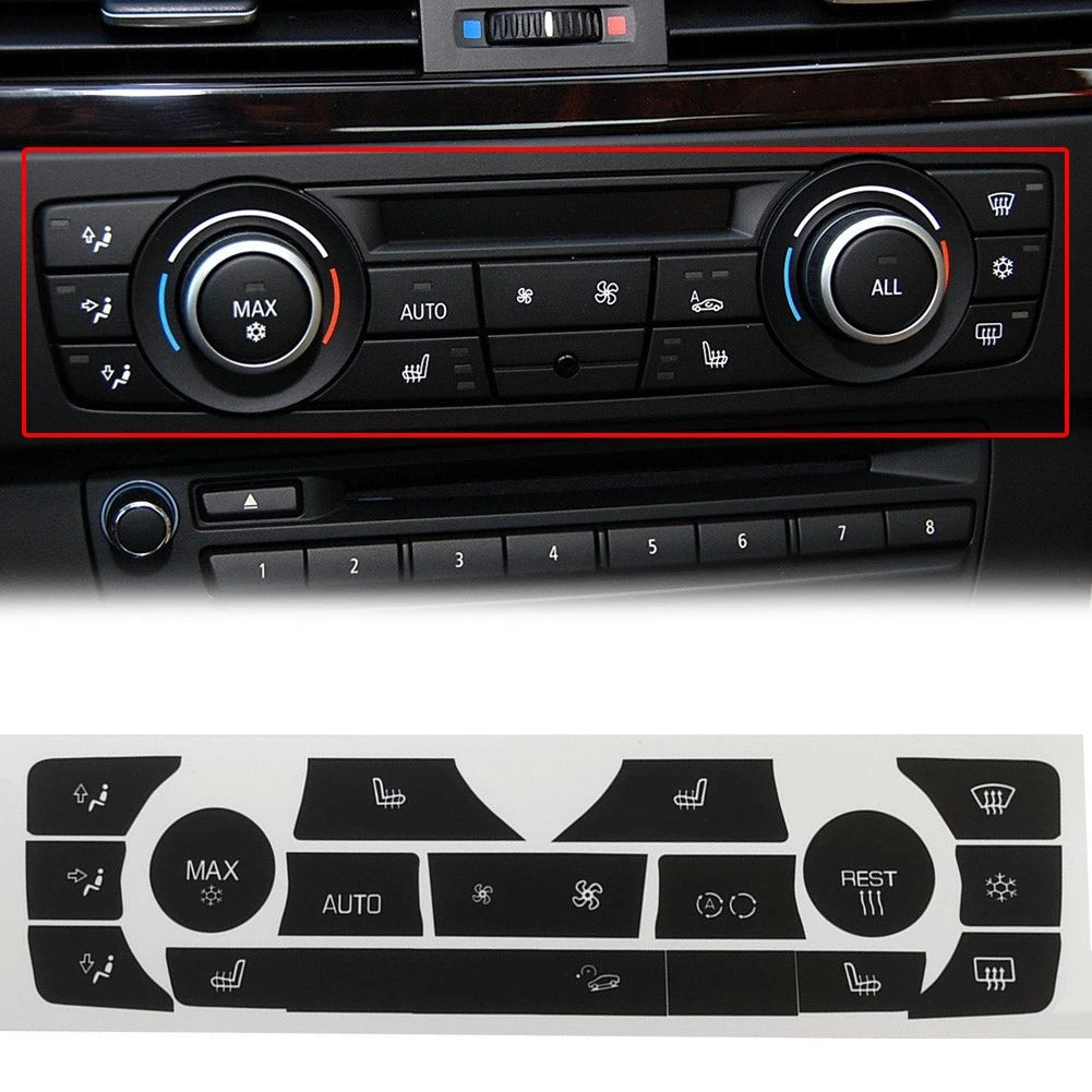 AC Climate Control Button Knob Sticker Repair Kit for BMW E90/E91/E92 (2006–2011)