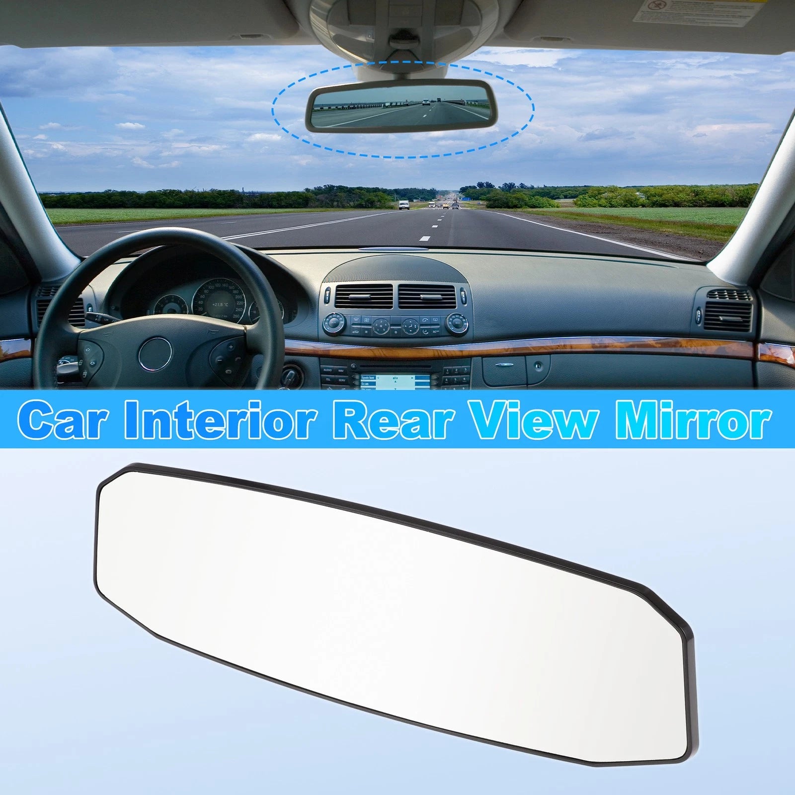 Interior Rearview Mirror Back Clip for Irregular Shape Vehicles (11.81x3.54")