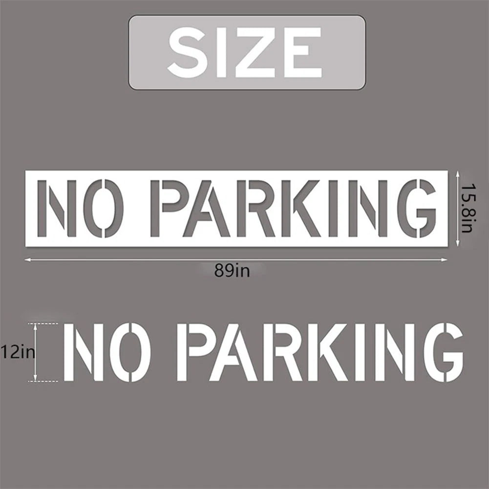 12-Inch Tall Silicone No Parking Stencil for Fire Lane Mark (Reusable)