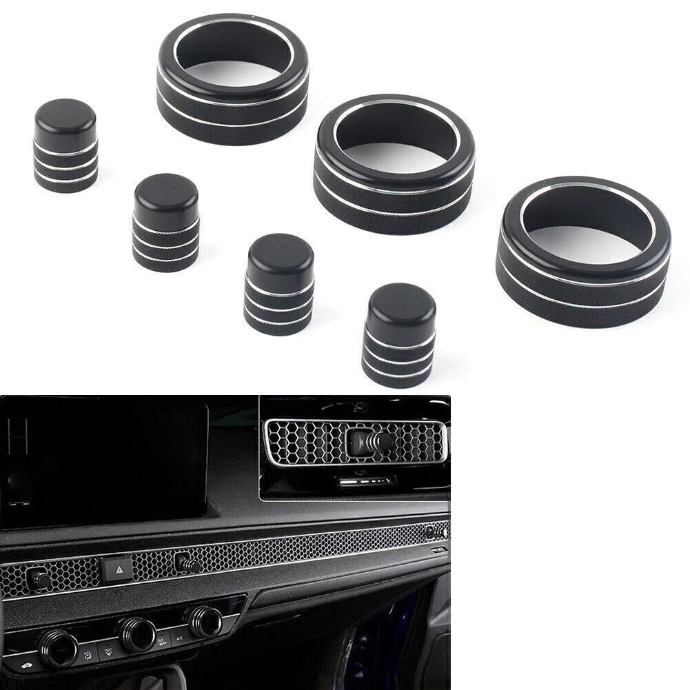 Black Central Control Switch Knob Ring Cover Trim for Honda Civic CR-V (2023–2024)