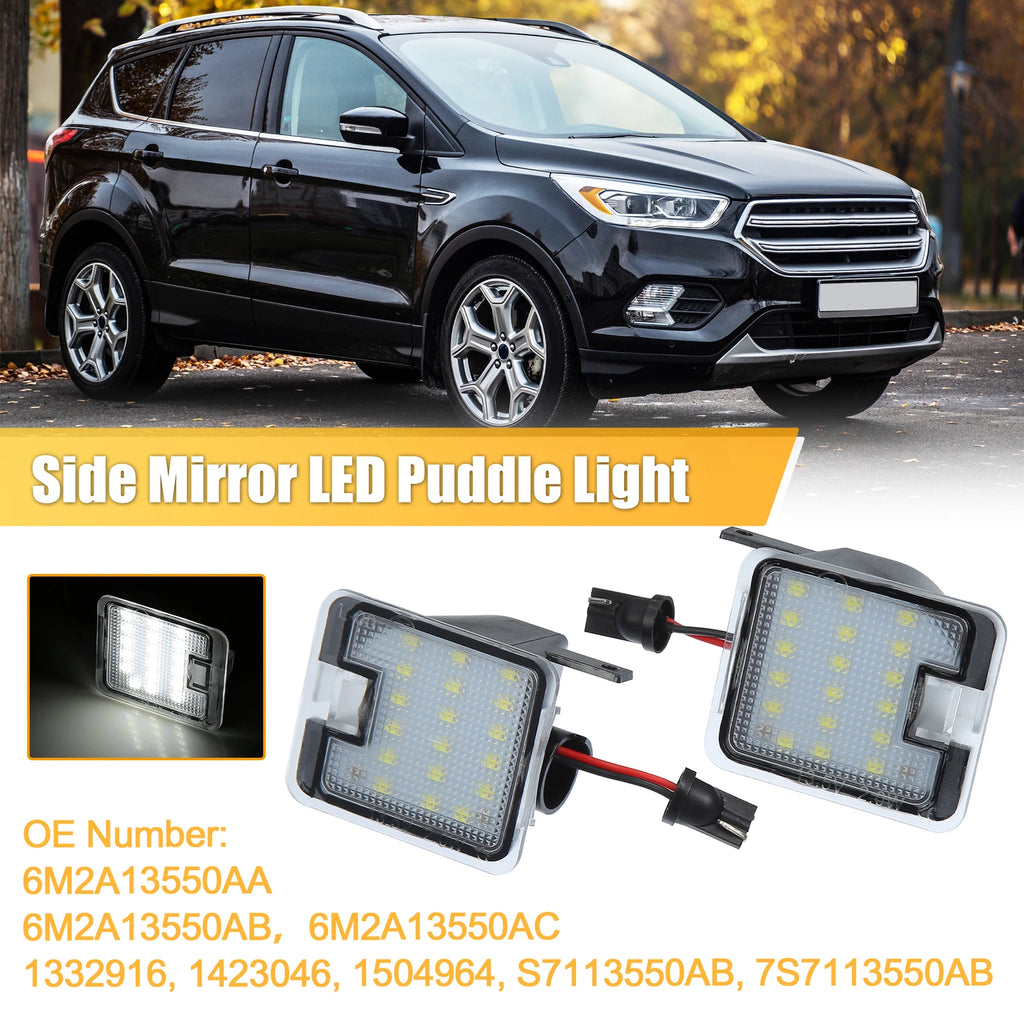 2X LED Puddle Light Side Mirror Lamp for Ford C-Max (2013–2019)