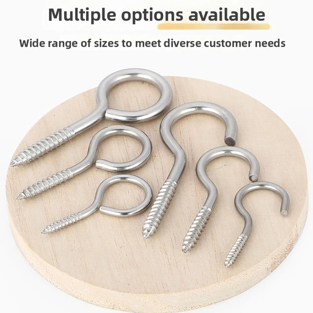 10pcs Stainless Steel Eye Bolts for Rope Cable Attachment
