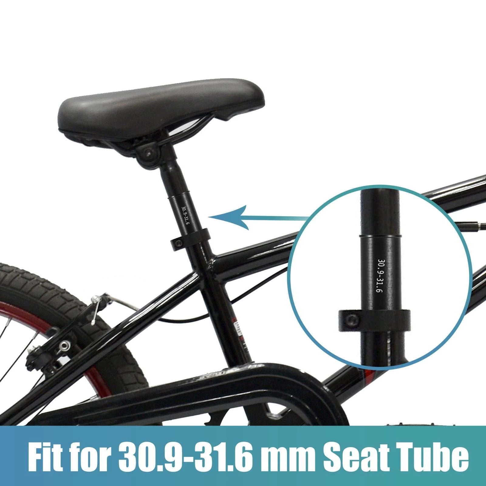 Bicycle Seatpost Reducer Sleeve Converter 30.9-31.6mm for Universal Fit