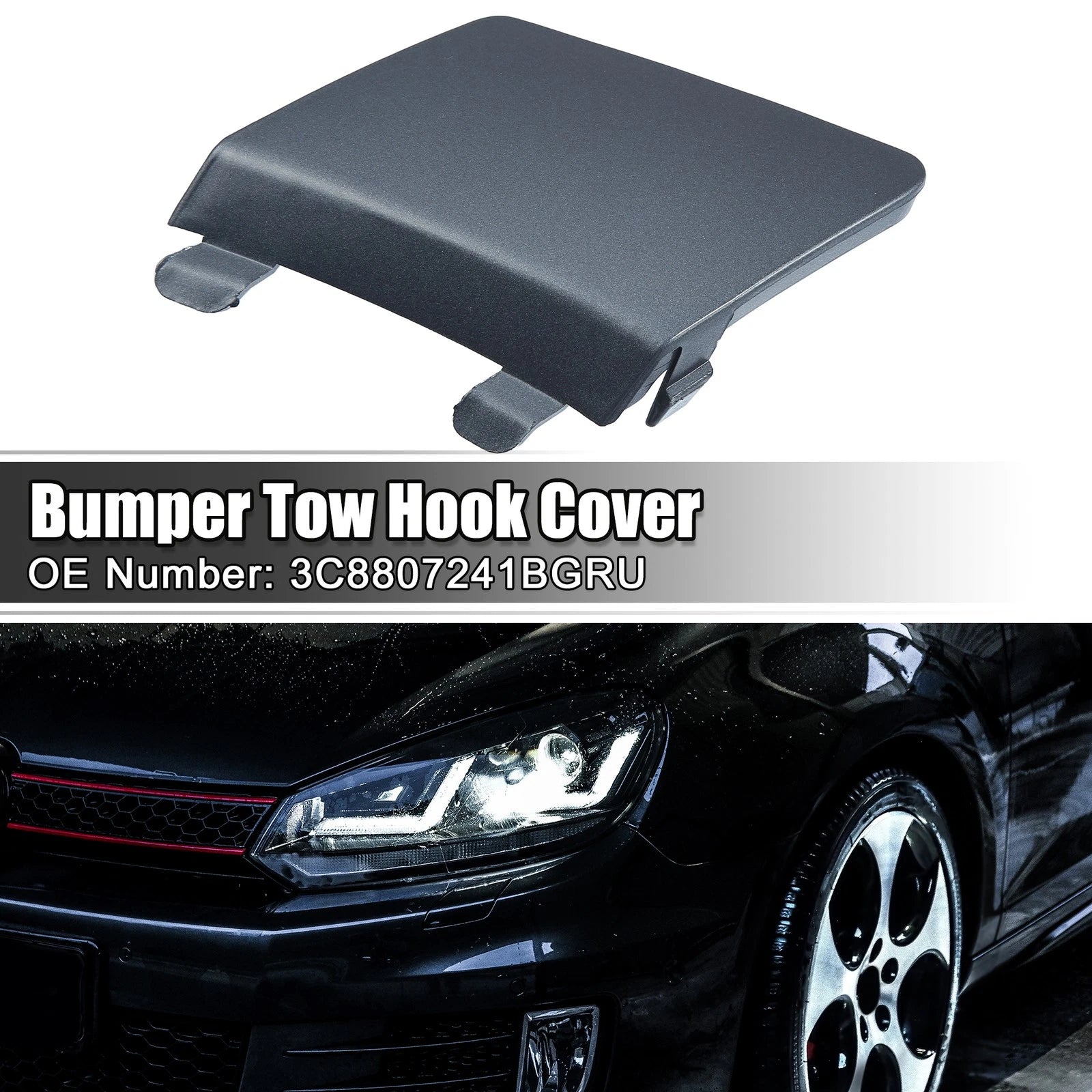 Bumper Tow Hook Cover for Volkswagen CC (2009–2017) - Gray