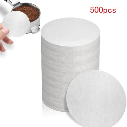 500pcs 51mm White Paper Espresso Filters for Coffee Machine