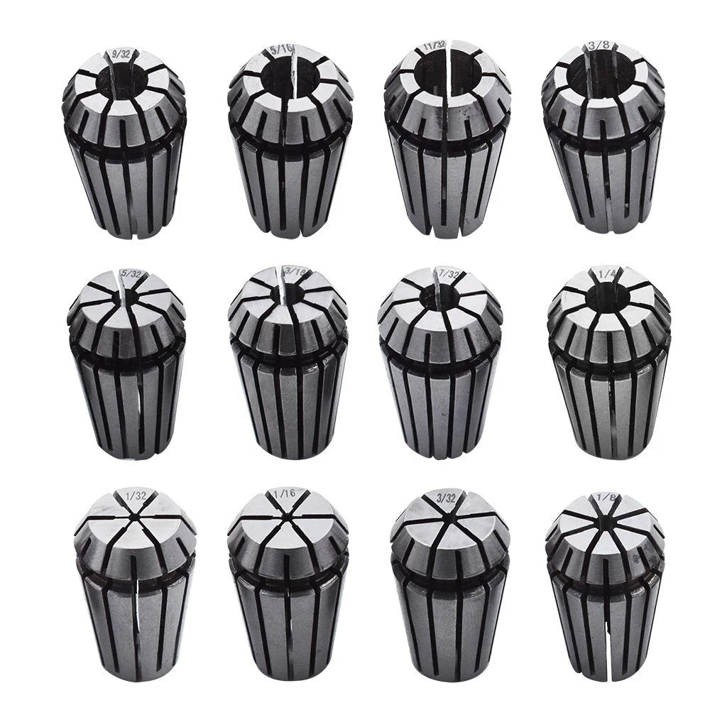 Set of 12 ER16 1/32"-3/8" Spring Collets for CNC Milling Lathe
